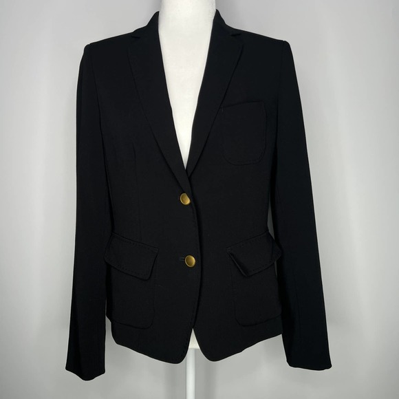 Uniqlo Classic Black Blazer Jacket with Gold Button Front Size Medium - Picture 12 of 12